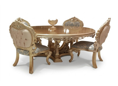 Conjunto de comedor clásico de 5 piezas con mesa redonda y sillas.