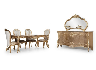 Comedor mesa silla grupo de salón set de madera mesa cajonera espejo set de 7 piezas