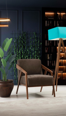 Sillón de sala de estar de 1 asiento de tela de poliéster estilo moderno diseño de lujo nuevo