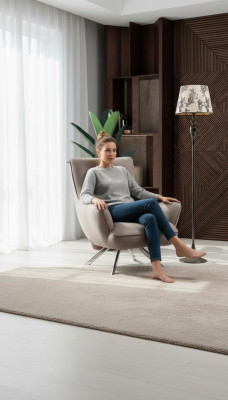 Sillón orejero de lujo 1 plaza tapizado asiento diseñador moderno