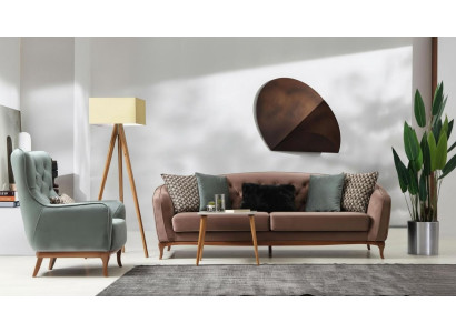 Conjunto de sofá de lujo 4+1 asientos en tela para sala de estar mobiliario de diseño.