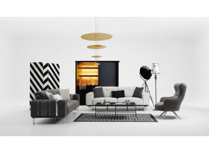 Sofá conjunto de lujo Sofá Set 3+3+1 asientos Sofá sillón tela diseño muebles nuevos