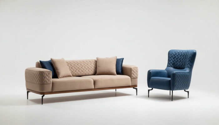 Sofá de lujo Sofá Conjunto de lujo Sofás Silla 3+1 Plazas Set Moderno Diseño Grupo