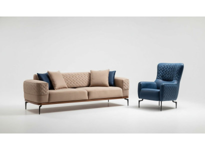 Sofá de lujo Sofá Conjunto de lujo Sofás Silla 3+1 Plazas Set Moderno Diseño Grupo