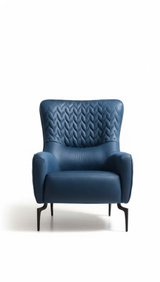 Sillón de lujo de una plaza, asiento tapizado de diseñador en tela moderna.