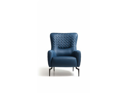 Sillón de lujo de una plaza, asiento tapizado de diseñador en tela moderna.