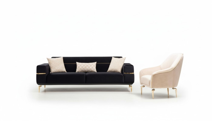 Sofá conjunto de sofás sofás 3+1 asientos sillón muebles acolchado diseñador sofás