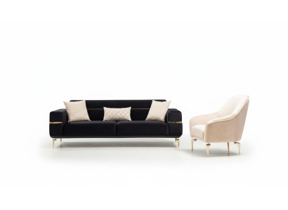 Sofá conjunto de sofás sofás 3+1 asientos sillón muebles acolchado diseñador sofás
