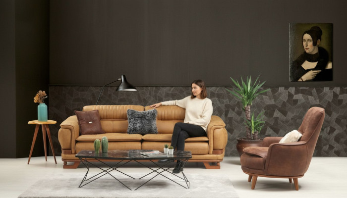 Conjunto de sala de estar Sofá de lujo Conjunto completo de sofás de 3+1 plazas Sillón