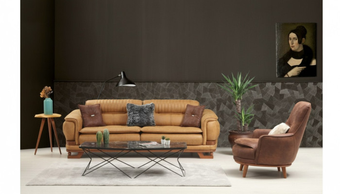 Conjunto de sala de estar Sofá de lujo Conjunto completo de sofás de 3+1 plazas Sillón