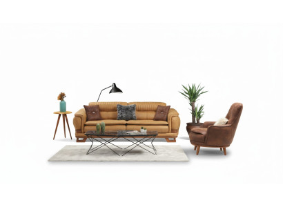 Conjunto de sala de estar Sofá de lujo Conjunto completo de sofás de 3+1 plazas Sillón