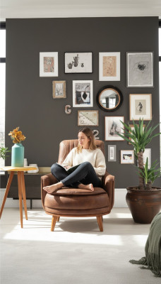 Sillón orejero de diseño acolchado para sala de estar, asiento 1 de piel sintética.