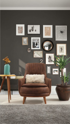 Sillón orejero de diseño acolchado para sala de estar, asiento 1 de piel sintética.