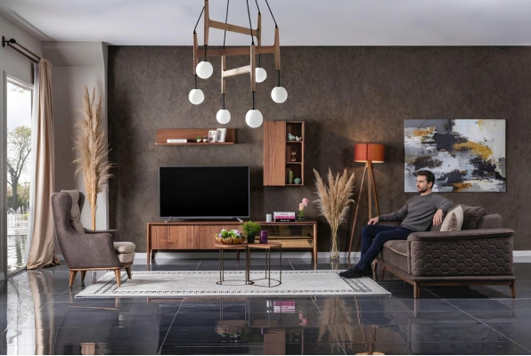 Juego de sofá Sofá de lujo Sofá de butacas Sofás Sillones 3+1 asientos Tela Diseño moderno Nuevo