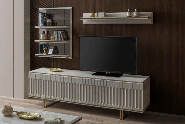 Mueble de televisión de lujo para la pared de la sala de estar RTV Lowboard soporte de TV aparador estante pared de la sala de estar