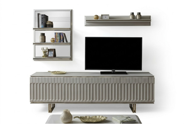 Mueble de televisión de lujo para la pared de la sala de estar RTV Lowboard soporte de TV aparador estante pared de la sala de estar