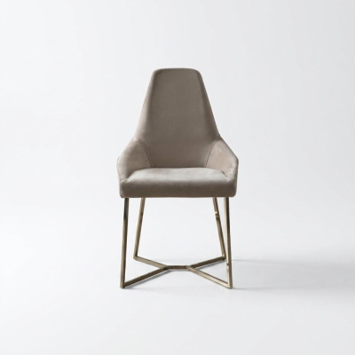 Silla de salón, silla de comedor de lujo beige, silla, sillas, diseño moderno, muebles.