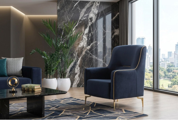Sillón de una plaza 1 asiento Sillón club Tela Silla moderna Muebles de salón Textil