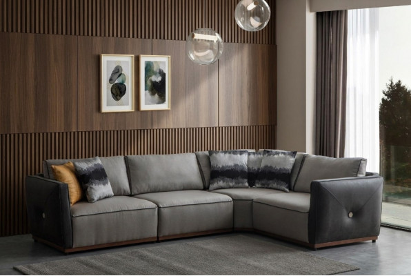 Salón sofá de esquina sofás en forma de L sofá esquina sofá de tela de lujo nuevo.