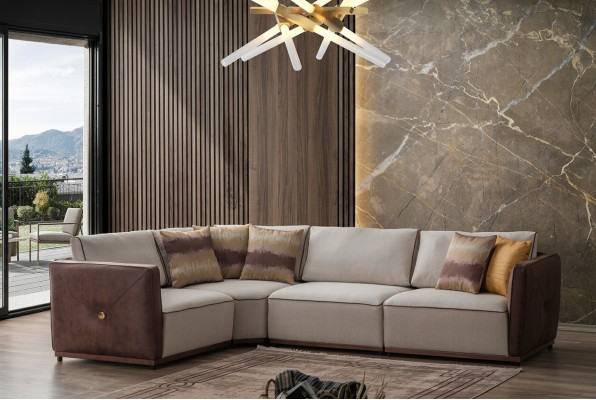 Sofá esquinero Sofás en forma de L Sofá esquinero Sala de estar Diseño de esquina de lujo Muebles de sofá