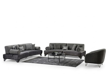 Conjunto de sofás de lujo Sofá Sillón Tresillos 3+3+1 asientos Tela Nuevo