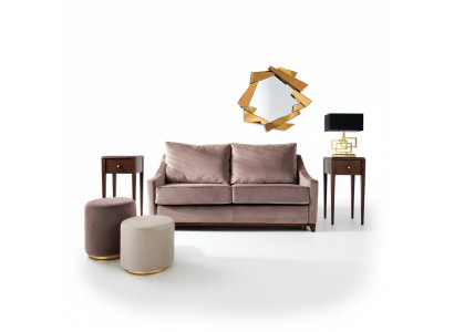 Juego de sala: sofá, silla, mesa auxiliar, taburete, sofás, muebles de sala, textil, conjunto de 3 piezas.