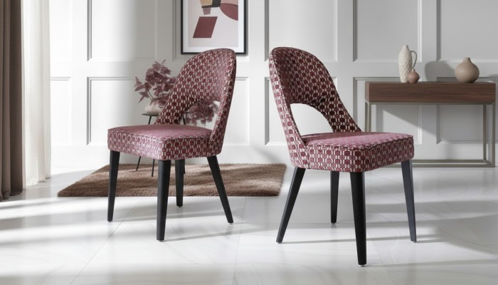 Silla de comedor de lujo, silla de cocina, silla de respaldo de tela para sillas de comedor de madera nueva.