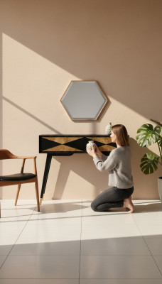 Mesa de consola, mesa de soporte, cómoda, mesa auxiliar de madera de diseño moderno de lujo en color dorado.