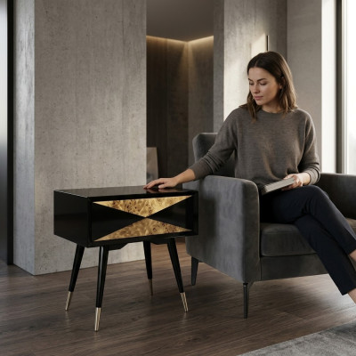 Mesita de noche Mesitas de noche Mesa auxiliar Diseño de madera moderno Mesas de dormitorio Nuevas