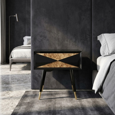 Mesita de noche Mesitas de noche Mesa auxiliar Diseño de madera moderno Mesas de dormitorio Nuevas