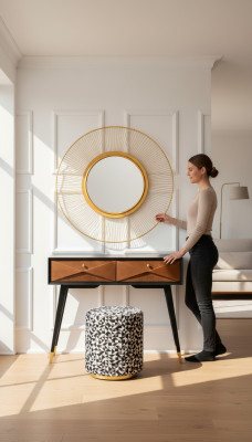 Mesa de consola mesa consola cómoda mesa auxiliar madera moderna lujo marrón diseño