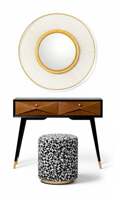 Mesa de consola mesa consola cómoda mesa auxiliar madera moderna lujo marrón diseño