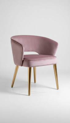 Silla de comedor de lujo Sillón Sillón Asiento 1 Asiento Butaca Tela Comedor Rosa