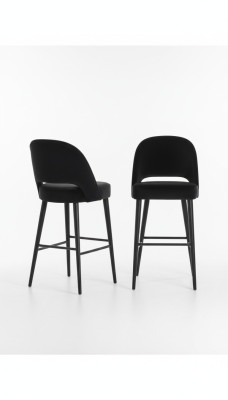 Taburete de bar taburete taburete taburete silla moderna poliéster negro tela diseño de madera nuevo