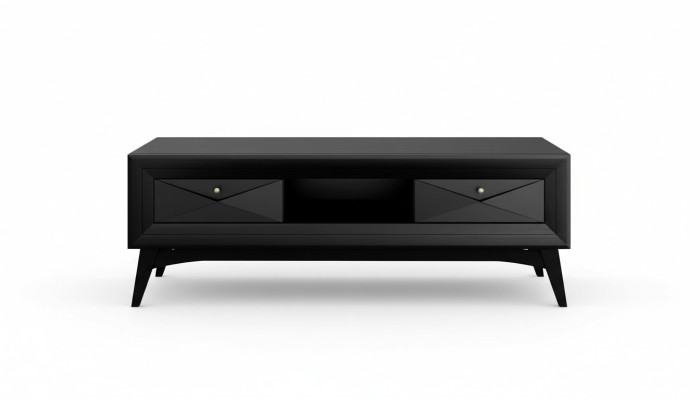 Mueble de televisión Bajo Aparador Mesa de sala de estar Moderna de madera Negro Diseño