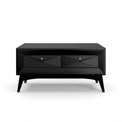 Soporte rtv Aparador de soporte Mesa de salón Moderno Madera Negro Diseño