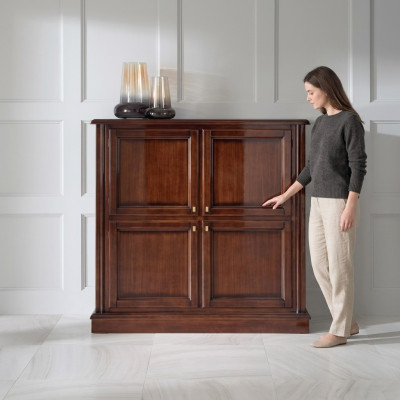 Cómoda armario de lujo Armarios Cómodas Sala de estar Madera Diseño clásico Marrón