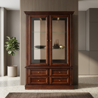 Vitrina armarios Muebles Estilo clásico Vitrinas Sala de estar Aparador Vidrio Madera