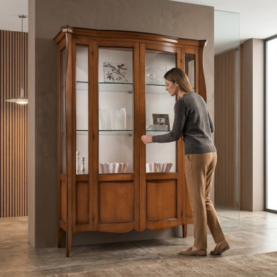 Vitrina armarios vitrinas armario madera vidrio muebles sala clásico aparador
