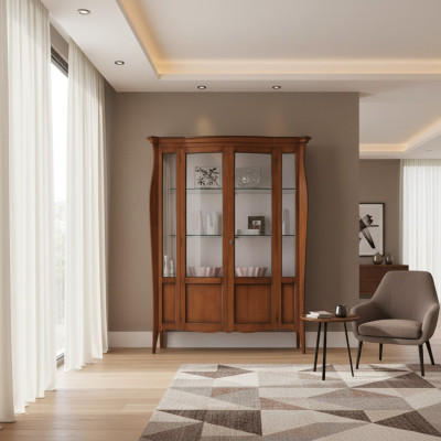 Vitrina armarios vitrinas armario madera vidrio muebles sala clásico aparador