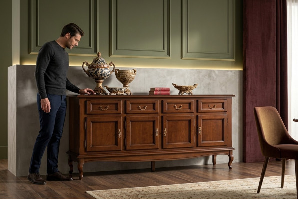 Mueble cómoda armario cómodas armario madera sala de estar xxl aparadores marrón