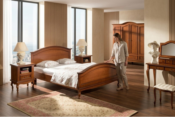 Mesitas de noche barrocas y rococó, Clásico Marrón Mesitas de noche dormitorio 2 piezas
