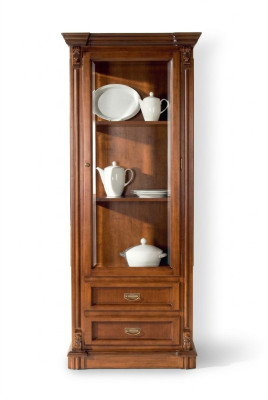Vitrinas armario de exhibición gabinete de exhibición muebles de madera sala de estar clásico barroco marrón.