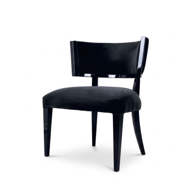Silla de comedor Silla Sillón Diseño Sillas Butaca Asiento Madera Lujo Negro