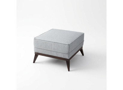 Taburete reposapiés Pouf de poliéster Sala de estar Asiento Tela Gris Lujo Asiento Mueble