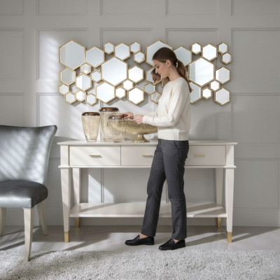 Mesa de consola tocador consola mesa lujo madera dormitorio blanco moderno