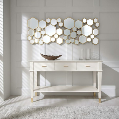 Mesa de consola tocador consola mesa lujo madera dormitorio blanco moderno