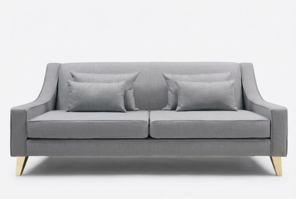 Sofá de tres plazas Sofás de 3 plazas Lujo Asiento Tela Gris Diseño Moderno de Sala de Estar