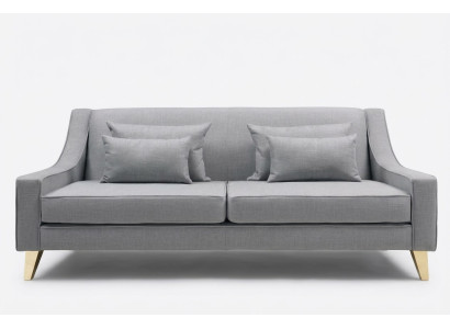 Sofá de tres plazas Sofás de 3 plazas Lujo Asiento Tela Gris Diseño Moderno de Sala de Estar