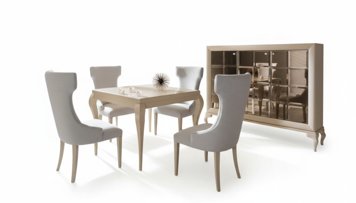 Lujo comedor mesa silla conjunto de comedor esquinero sillas de lujo blanco set 5 piezas